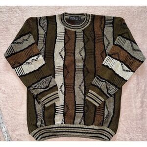 Vintage Protege Collection Sweater Coogi-Style 3D Textured Biggie Size L
